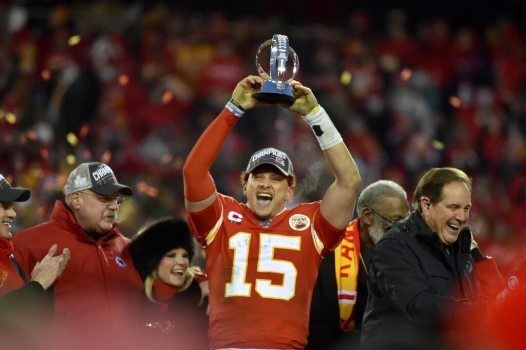 Quarterback Patrick Mahomes with Super Bowl