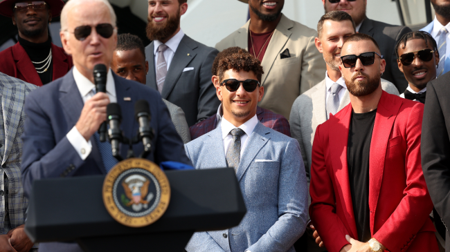 Patrick Mahomes Interrupting Travis Kelce's White House Speech Goes Viral