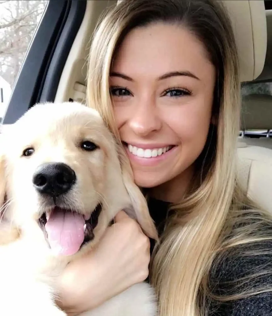 Camilla Renfrow with her cute puppy