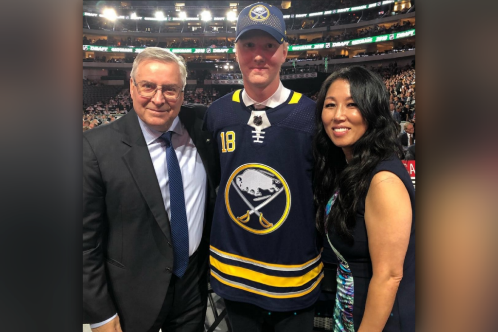 terry pegula and kim with nfl player