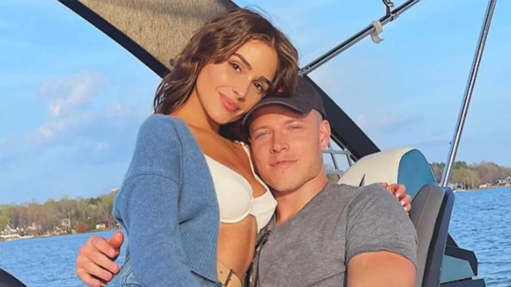 Christian McCaffrey and his fiancé Olivia Culpo