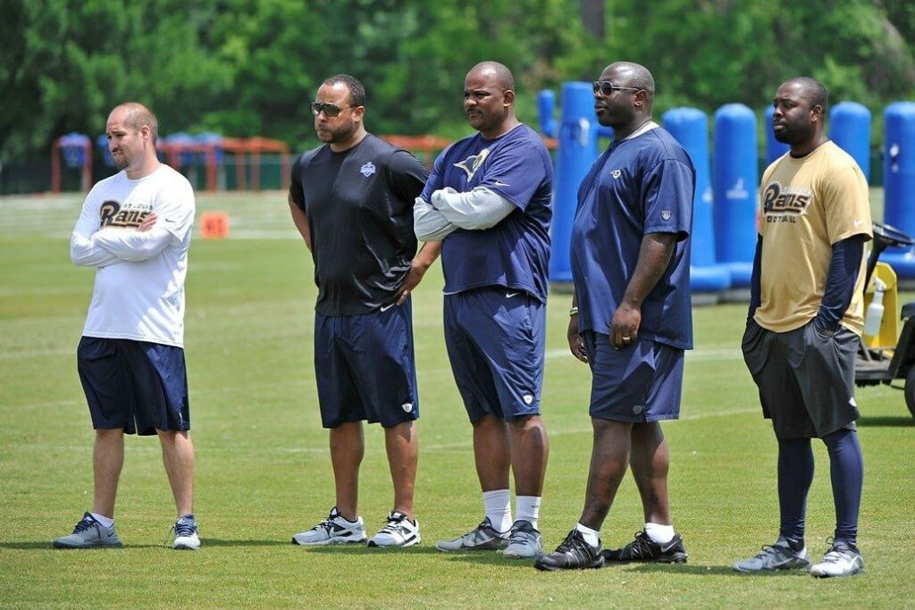 NFL scout during training