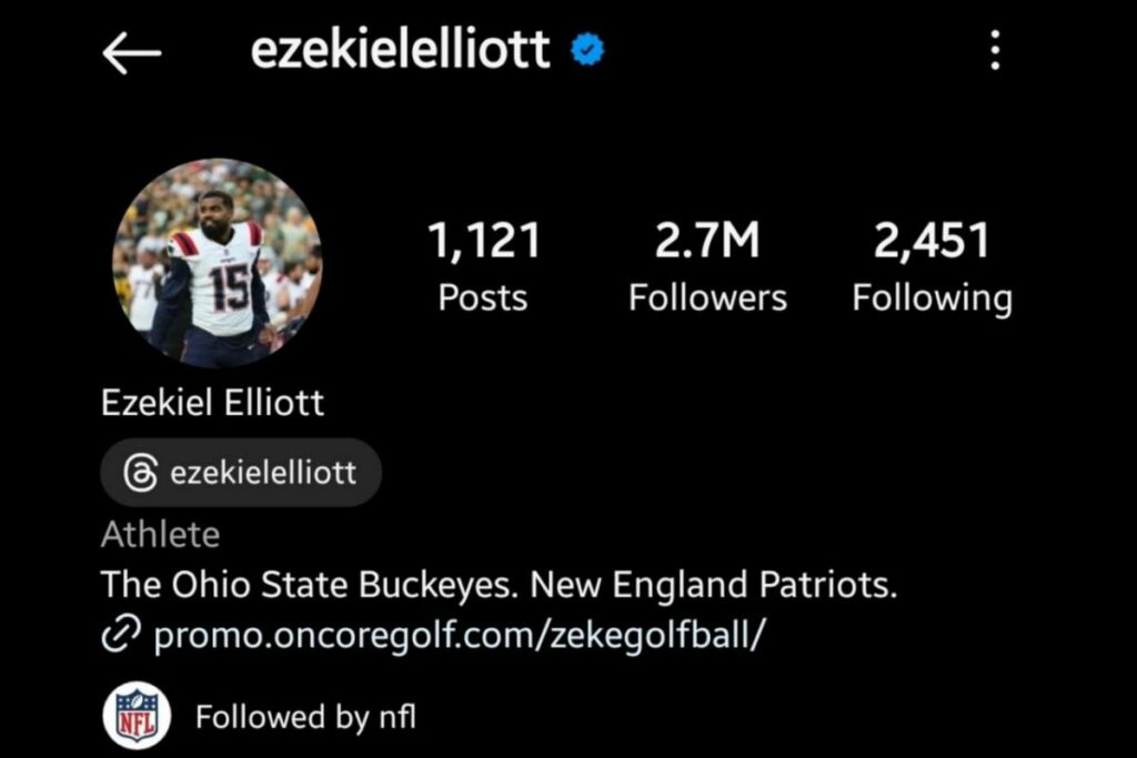 Ezekiel Elliott Instagram followers