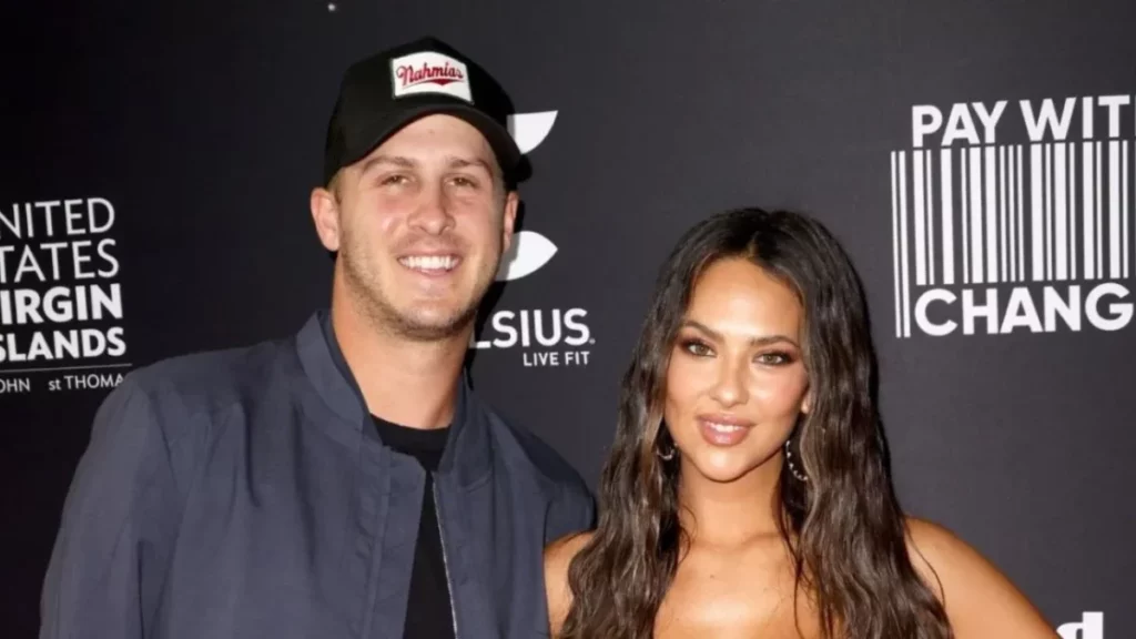 Jared Goff with his fiance Christen Harper