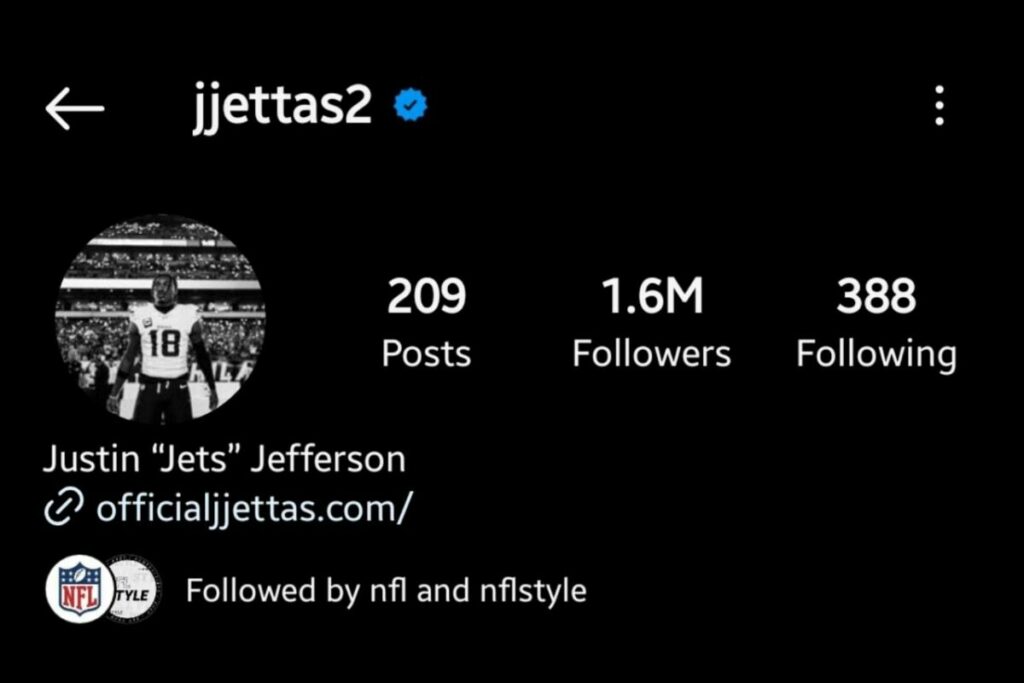 Justin Jefferson Instagram followers