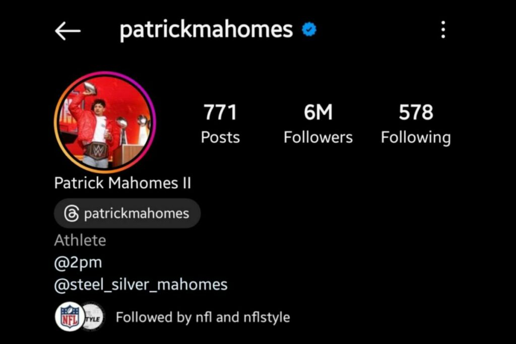 Patrick Mahomes instagram Followers
