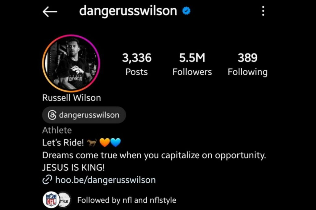 Russell Wilson Instagram Followers
