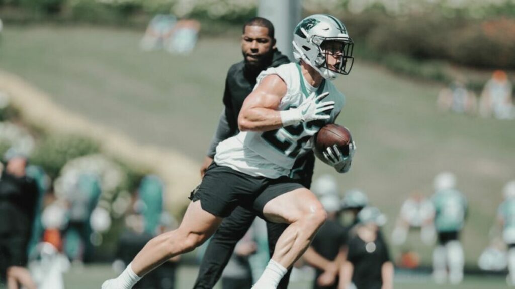 Christian McCaffrey during a practice session