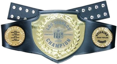 Small Black Championship Belt with Polished Gold