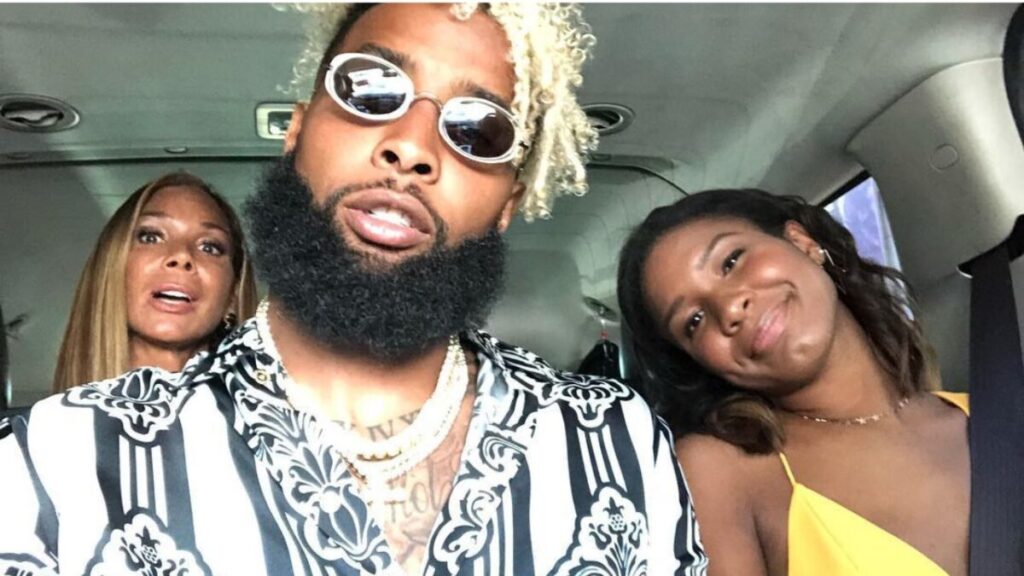 Odell Beckham with his Sister Jasmine Beckham and his mom
